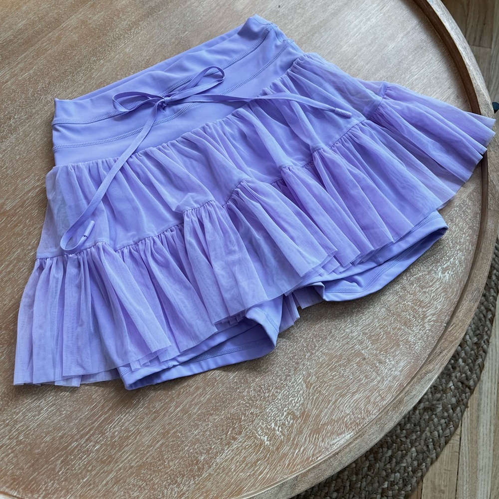 POPFLEX digital lavender Ruffled Mini Skort